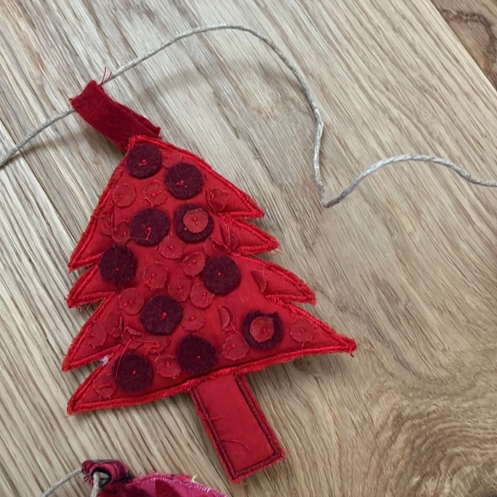 Bohemian Embroidered and Beaded Christmas Garland.